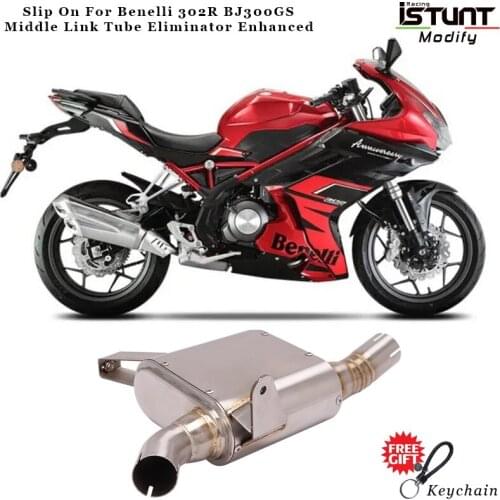 Slip On For Benelli 302R BJ300GS Modified Catalyst Middle Tube Escape Motorcycle exhaust Middle Link Tube Eliminator Enhanced