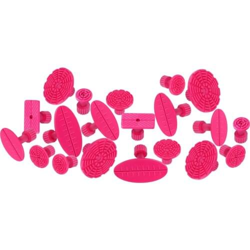 Super PDR Tool 20Pcs Red Glue Gasket Auto Body Paintless Dent Repair Auxiliary Tools Glue Tabs Fungus Suction Cup Suckers