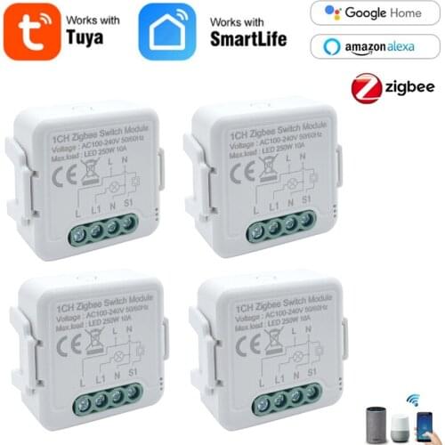 Tuya Smart Zigbee On-off Switch MINI 1-way Zero-fire Dual-control Timers Switch Works With Smart Life/Tuya APP Alexa Google Home