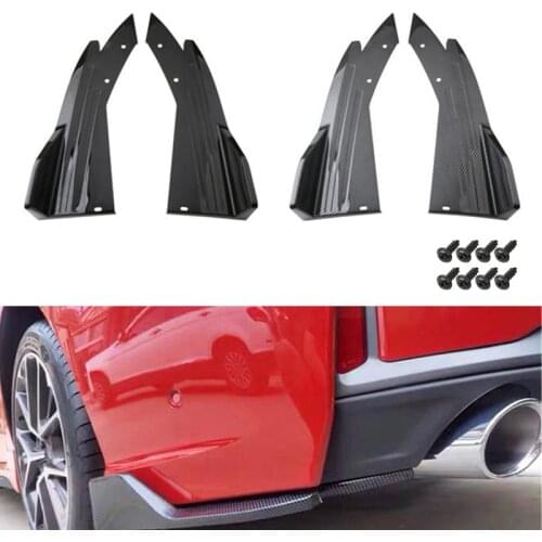 Universal Carbon Fiber Car Bumper Spoiler Rear Lip Angle Splitter Diffuser Winglet Wings Anti-crash Modified Car Body Side Skirt