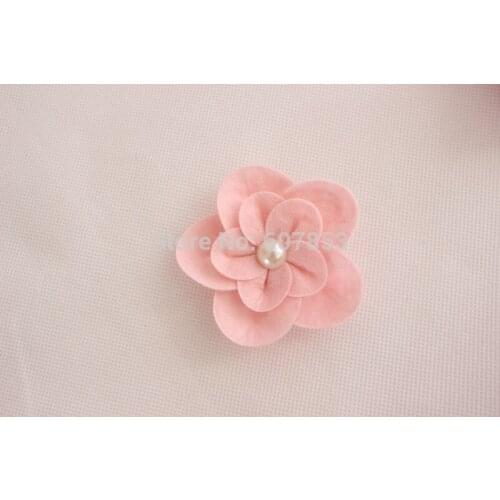 Felt Flowers Hair Flowers Pearl Flower,Baby girl children hair accessories 7.5cm 500pcs