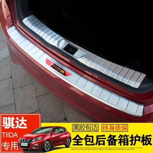 High quality stainless steel rear windowsill panel,Rear bumper Protector Sill For Nissan Tiida 2016--2019 Car Styling