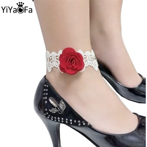 YiYaoFa Vintage Lace Anklet for Women Accessories Gothic Jewelry Lady Beach Anklet Bracelet Summer Foot Jewelry LA-13
