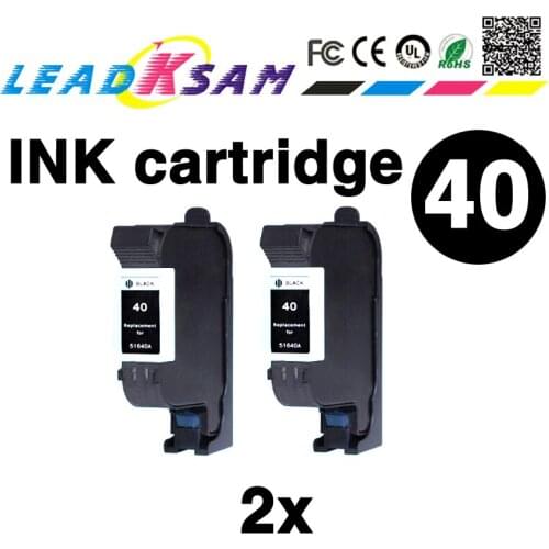 2pcs 40BK replace for hp40 black ink cartridge 51640a 51640 Designjet Series 230 250c 330 350c 430 450c 455ca 488ca 650c