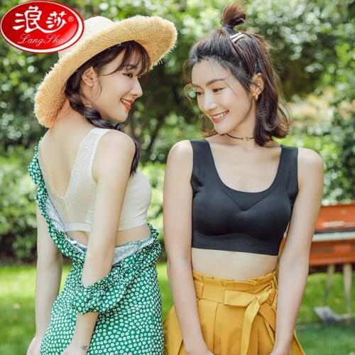 LANGSHA Sleeping Bra Comfort Wireless Bras For Women Fashion Wire Free Bralette Seamless Nylon Underwear Sexy Black Lingerie
