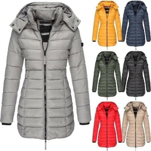 ZOGAA Winter long thick warm hooded down jacket coat