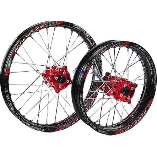 1Pair Motorcycles Front and rear CNC aluminium Alloy wheel rim assembly 1.85-14 1.60-17 parts of moped dirtbike CRF50 BBR