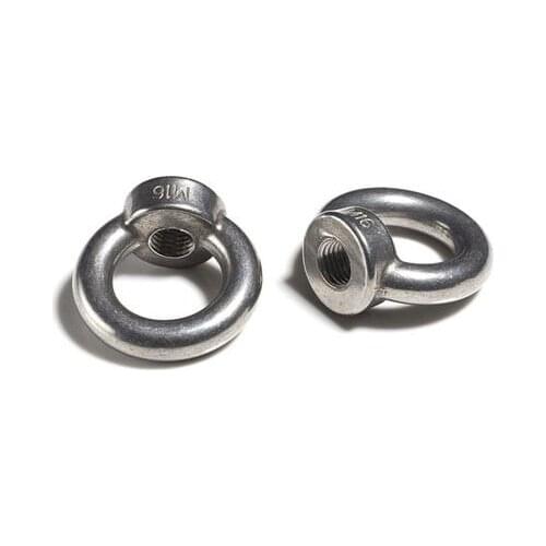 1pcs M12 M14 M16 M18 M20 stainless steel O type nuts hang rings connect ring round with holes ship hand nut