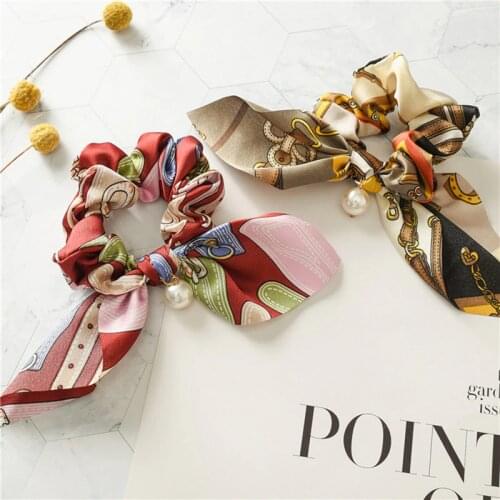 1pcs New Gum for Hair Bows Scrunchies Silk Ponytail Holder Women Girls Hair Accessories Elastic Hair Bands Bowknot Hair Scrunchy