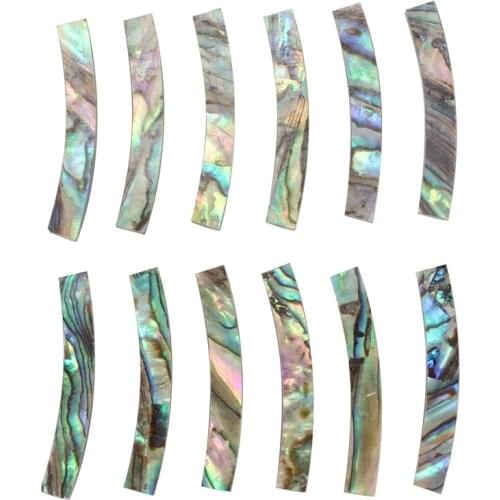 12Pcs Guitar Soundhole Rosette Paua Abalone Shell Inlay Curved Strips Guitar Sound Hole Inlay 4mm Width