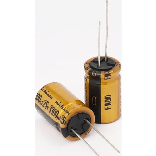 2PCS 3300uF 25V NICHICON FW Series 16x25mm 25V3300uF Audio Aluminum Electrolytic Capacitor