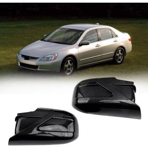 2Pcs Carbon Fiber Style Door Wing Mirror Cover Cap Fit for Honda Accord 2003-2007