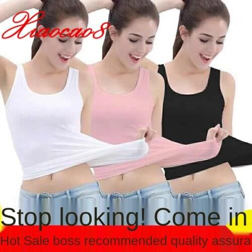 2 PCS Short Style Solid Modal Tank Top Summer Woman Strench Sleeveless Womens t-shirt Korean Plus Size Women Tops Black White
