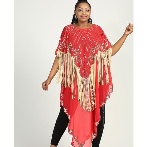 2021 Summer African Womens Sequins High Quality Top Fashion Temperament Casual African Womens Coat Skirt