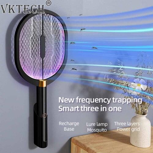 Racket Insects Killer Stun Useful USB Rechargeable Mosquito Insect Racket Trap 3 In 1 Home Electric Fly Bug Zapper