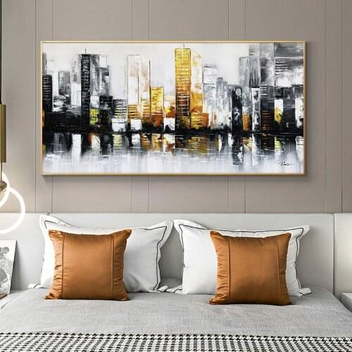 Abstract Modern City Canvas Painting On The Wall Landscape Posters And Prints Wall Art Pictures For Living Room Home Decor