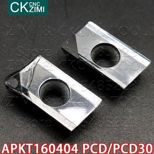 APKT160404 PCD APKT160404 PCD30 insert Diamond turning Blade CNC Metal lathe turning tool insert APKT 160404 for Copper aluminum