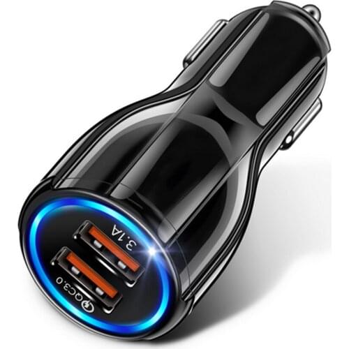 18W 3.1A Dual USB Car Charger LED Fast Phone Charge For iPhone 12 11 Pro X Xr Xs Max Huawei Samsung Xiaomi QC3.0 Car Accessories