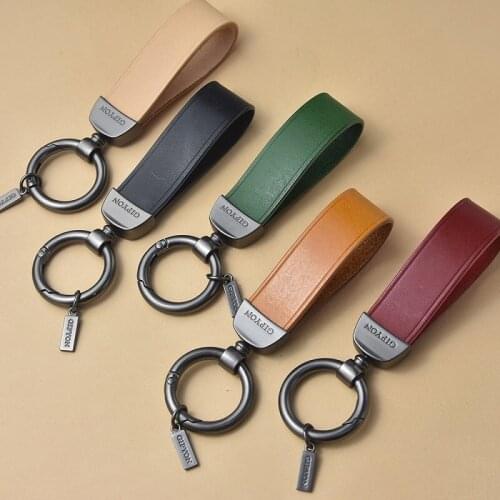 Automobile general household leather self-defense keychain accessories key chain ring keychain, suitable for home keys keyring
