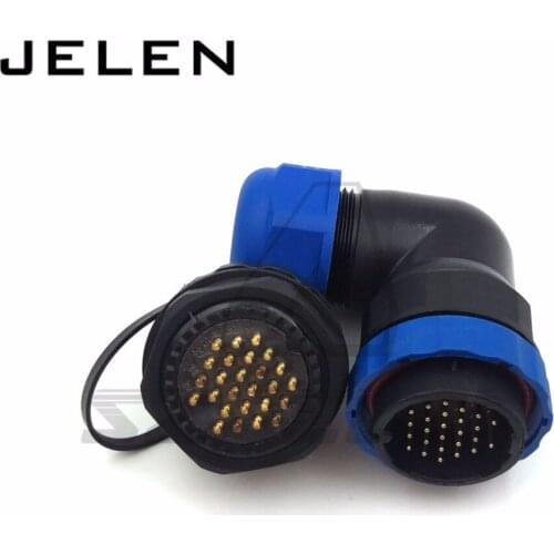SD28TA-ZM, 90 degree elbow waterproof connector 26pin, IP67, 26 pin plug and socket