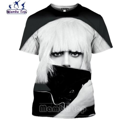 3D Print Sexy Singer Men Tshirt Fashion Lady Gaga T Shirt Mens T-shirts Casual Unisex Sportswear Women Tees Tops Pullover E00 3