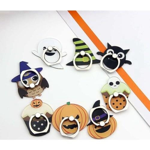 Halloween Bat Pumpkin Hat Finger Ring Smartphone Stand Holder Mobile Phone Holder Stand For IPhone Samsung Huawei Smart Phone