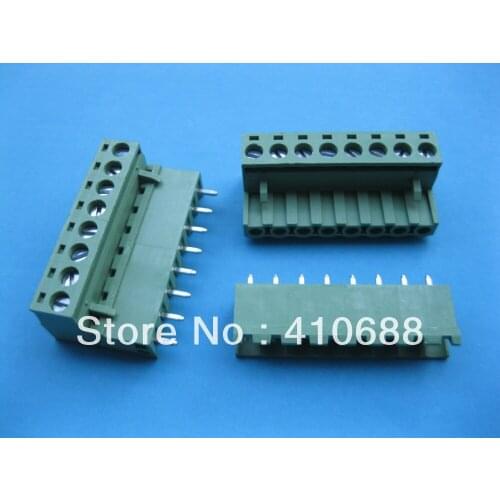 100 Pcs 8 way/pin Pitch 5.08mm Screw Terminal Block Connector Pluggable Type Green 2EDCK-2EDCV-5.08