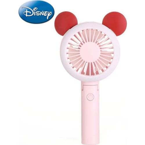 Disney Mickey Fan Female Mini Portable Student Dormitory Mute Charging Luminous USB Handheld Fan Small Big Wind