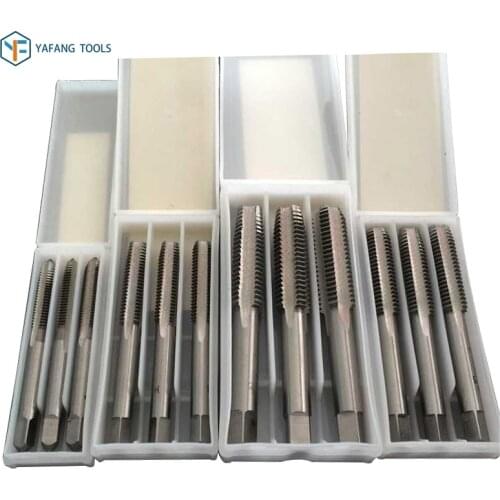 3pcs HSS M3~M12 Straight Fluted Screw Thread Tap Metric Plug Hand Taps Drill Bit Set Power Hand Tools