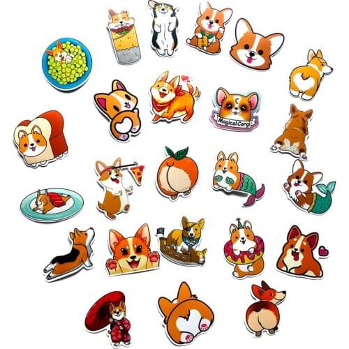 25pcs Welsh Corgi Pembroke Cartoon Stickers Cute Animals Dog For Moto Car & Suitcase Cool Laptop Skateboard Stickers