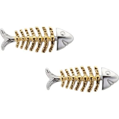 Newest Auction Golden fish Cufflinks Buttons for Mens Wedding Gifts Fashion Mens Business Shirt Cufflink Brand Cuff Links