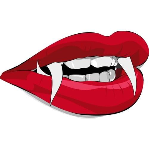 Novelty Creative Car Stickershalloween Spooky Kid Horror Lips Vampire Window Decals KK Vinyl Motorcycle PVC 15cm X 9cm
