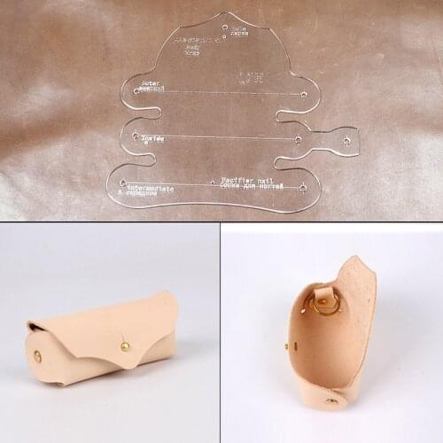 New Leather Craft Personality Key Case Sewing Pattern Hard Kraft Paper and Acrylic DIY Template 10cm*6cm DIY Leather Tools