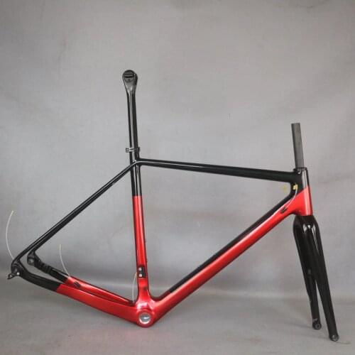 Flat Mount Gravel Frame GR029 Disc Brake Custom Paint BSA Carbon Fiber T700 with 27.2mm Diameter Seat Post