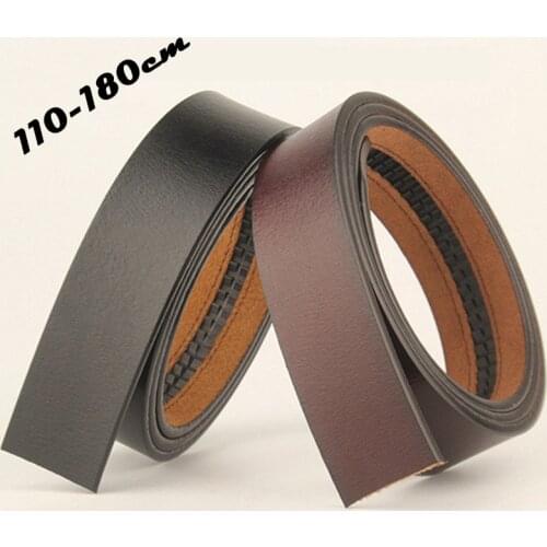 110 120 130 140 150 160 170 180cm Belt Body No Buckle Men Plus Size LONG Belt Genuine Leather Automatic buckle Belts 3.5cm Width