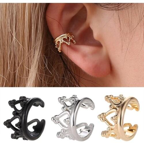 Crystal Crown U-shaped Clip Earrings Non Pierced Ear Bone Ear Clip Earrings Invisible Women Brincos Bijoux Fashion Jewelry