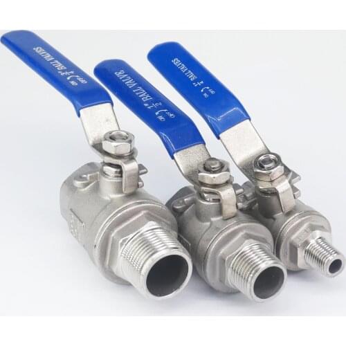 1/4" 1/2" 3/4" 1" 2" BSP Female To Male 304 Stainless Steel 2-Piece Type Ball Valve Full Port Water Steam 24 Bar