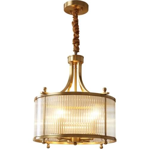 Modern luxury villa living room simple creative bedroom dining room copper glass chandelier lamps