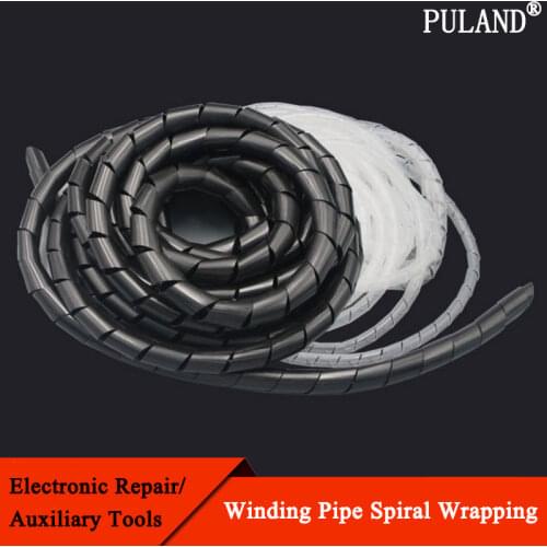 Winding Pipe Spiral Wrapping 4-30mm Wire Wrap Organzier Cable Sleeve Sheath Tube Protection PC Computer Line Bundle Mangement
