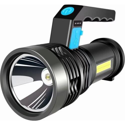 Super Bright LED Portable Searchlight Waterproof Flashlight Power Display Built-in Battery COB Work Lamp Flashlight For Camping