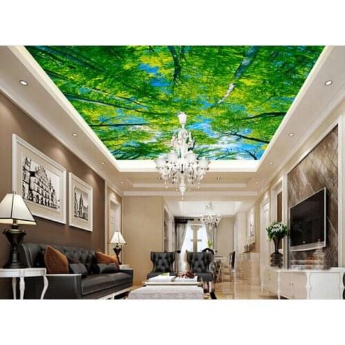 Custom textile wallpaper, nature trees murals for the sitting room the bedroom ceiling wall waterproof papel DE parede