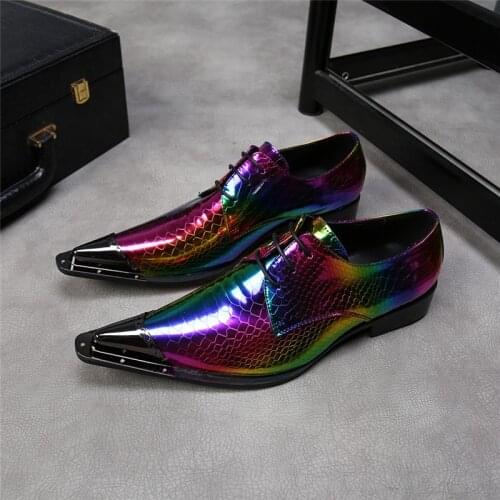 VIVODSICCO Fashion Designer Multicolor Real Leather Men Oxfords Office shoes Wedding Dress Shoes Lace Up Business Men Shoes