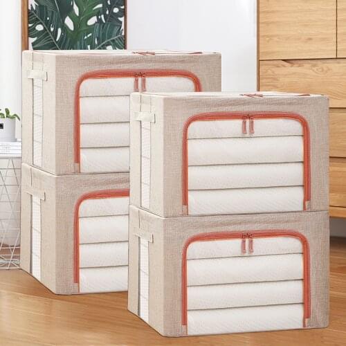 Mcao Large Capacity Clothes Storage Bags Closet Organizer Comforter Blankets Foldable Bedding Container with Clear Window TJ3521