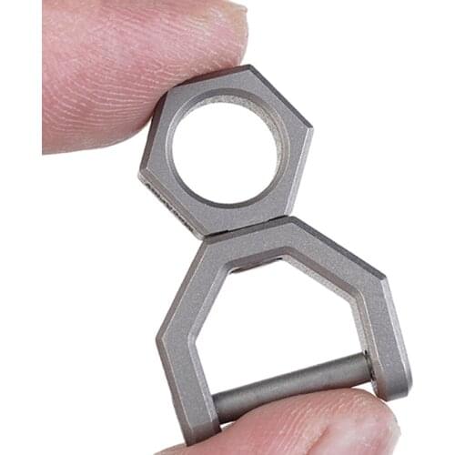 Rotating D Shape Titanium Buckles Keyring Horseshoe Buckle Outdoor EDC Tool Hanging Buckle