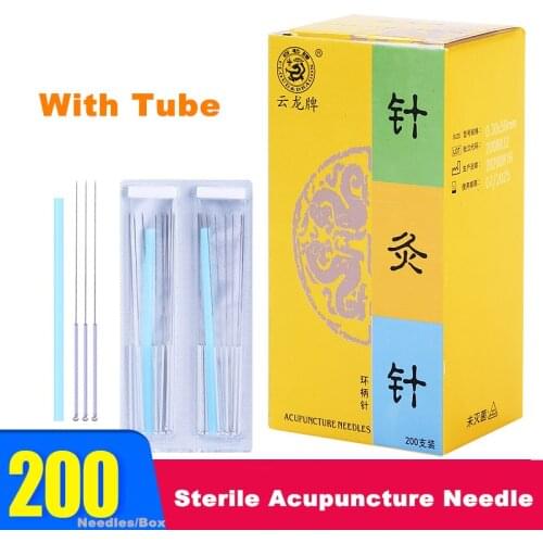 High Quality 200 Pieces/Box Acupuncture Needle With Tube Sterile Needle Beauty Massage Needle Acupuncture Massager