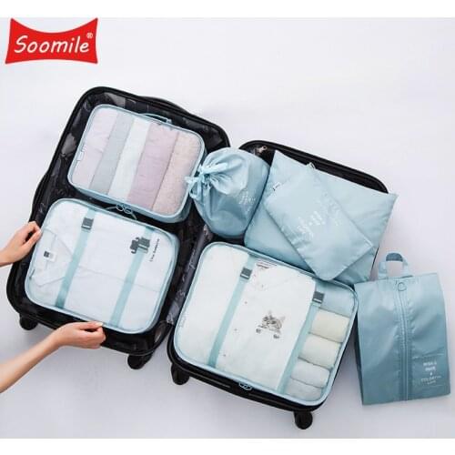 High Quality 7PCS/set Packing Cube for Suitcase 2021 Travel Organizer Bag Women Men Shoe Clothes Luggage Travel Bags