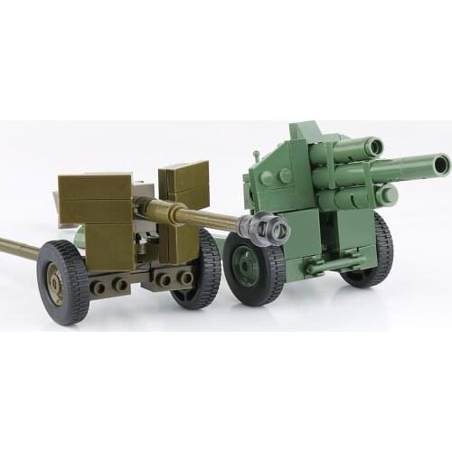 WW2 Military Soviet Weapons Building Blocks 122mm Cannon 85mm Anti-tank Gun Shell Parts Bricks Model Assembling Toys C218