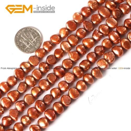 Gem-inside 6-7mm Freeform Potato Craft Cultured Pearls Beads For Jewelry Making Bracelet Necklace 13inch DIY Beads Jewellery