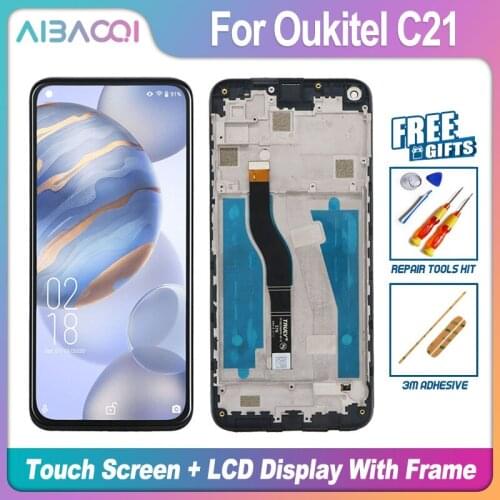 AiBaoQi Brand New 6.4 Inch Touch Screen+2244x1080 LCD Display+Frame Assembly Replacement For Oukitel C21 Phone