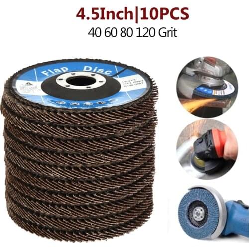 10PCS Premium High Density Scrub Flap Disc Abrasive Grinding Wheels 40/60/80/120 Grit For Angle Grinder